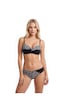 Nbb Kadın Siyah Zebra Desenli Straplez Bikini Takımı