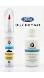 Ford Buz Beyazı İğneli & Fırçalı Şişe Rötuş Boyası Ve Yüzey Temizleme Solüsyonu Seti