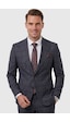 Deepsea Lacivert Kare Desenli Slim Fit Erkek Takım Elbise Çift Düğme Çift Yırtmaç 2 Li Takım 2601812