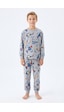 Bunny Hopp Erkek Çocuk Uzun Kollu Pijama Takımı %100 Pamuk Vintage Uçak Desenli Penye Gri Bunny Hopp Erkek Çocuk Uzun Kollu Pijama Takımı %100 Pamuk Vintage Uçak Desenli Penye Gri