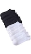 Trampler Ekonomik Pamuk Unisex Patik Çorap 10 Çift - Siyah - Beyaz