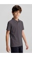 Tommy Life Koyu Gri Polo Yaka Standart Fit Basic Unisex T-shirt - 11330