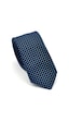 Gaffy Mavi Nokta Desenli Lacivert Dokuma Kumaş Mendilli Slim Fit Kravat // Sdk-2510-2 Lacivert