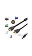 5 Metre Ekstra Koruma Hasır Örgülü Altın Uçlu Parazit Filtreli (Ferrit Çekirdek) HDMI Kablo