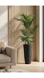 Cihan Çiçekçilik Areka 150 Cm 12 Yaprak Yapay Ağaç 56x30x20 Antrasit Kumsal Saksı Beyaz- Yeşil