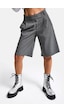 it's basic Kadın Gri S6 Baggy Fit Maxi Boy Bermuda Şort Gri Melanj