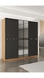Aeka Ae-2191 Hisar Aynalı 6 Kapaklı Çok Bölmeli Askılı Ve Raflı Geniş Hacimli Gardırop 210x210 Cm Atlantik Çam - Antrasit