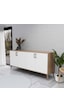 1676 Hera ( Ahşap Ayaklı ) Modern Konsol Sepet - Beyaz 180 CM