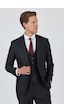 İmza Düz Filafil Mono Yaka Tam Astar Yelekli 6 Drop Slim Fit Takım Elbise 1001250171 Koyu Antrasit