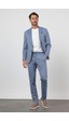 İmza Mavi Kendinden Desenli Mono Yaka 6 Drop Slim Fit Takım Elbise 1001260165