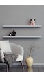 Yankı-BYEG 2li 80 cm Mat Beyaz Mdf Duvar Rafı Gizli Bağlantı Kitaplık