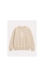 Herkesemoda Beatiful Yazılı Baskı Detaylı Şardonlu 2 İplik Bisiklet Yaka Sweatshirt Bej