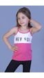 Toontoy Kids Toontoy Kız Çocuk Çevirmeli Pullu Hey You Baskılı Atlet Fuşya
