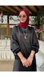 Rabia Şamlı Saten Sweat Siyah Normal
