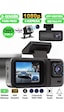 A98 Full Hd 3 Kameralı Araç Içi Güvenlik Kamerası 64gb Uyumlu Ir Gece Görüşü, Ön-arka-iç Kayıt