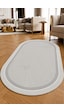 Toa Grey Oval Makinede Yıkanabilir Kaymaz Taban Leke Tutmaz Dijital Salon Halısı Mutfak Halısı Ve Yolluk Çok Renkli - Oval