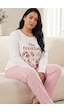 Siyah İnci Pamuklu Likralı Büyük Beden Battal Boy Örme Pijama Takım 26240919 Beyaz