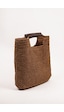 Fabric Craft Bag El Çantası Kağıt İp Örgü Acı Kahverengi