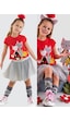 Denokids Kanka Kediler Kız Çocuk Yazlık T-shirt  Kabarık Tüllü Tütü Etek Takım