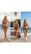 Kadın Plaj Giyim Dantel Bordo Desenli Bikini Alt Bb2394 Çok Renkli