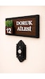 İsimli Özel Ahşap Kapı İsimliği Çiçekli 10x20 Cm Mdf Dekoratif Kapı Tabelası