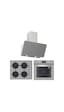 Silverline BO6502S02 - CS5335S01 - 3457 Soho 60 Gri Cam Ankastre Set