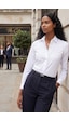 Tudors Kadın Slim Fit Dar Kesim Vucüda Oturan Uzun Kollu Gizli Düğme Detaylı Beyaz Basic Gömlek-35320 Beyaz