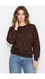Mevese Yaldız Baskılı Zincirli Ve Fularlı Kadın Oversize Modal Sweatshirt - Acı Kahve Acı Kahverengi