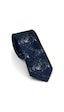 Gaffy Gri Desenli Lacivert Dokuma Kumaş Mendilli Slim Fit Kravat // Sdk-2613-2 Lacivert