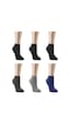 Ozzy Socks 6 Çift Bambu Erkek Dikişsiz Patik Çorap 4 Mevsim Dayan Siyah - Füme