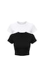 Shade Kadın Kısa Kollu Bisiklet Yaka Crop T-shirt 60286904 - Siyah-beyaz Siyah - Beyaz Shade Kadın Kısa Kollu Bisiklet Yaka Crop T-shirt 60286904 - Siyah-beyaz Siyah - Beyaz