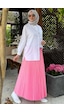 Rabia Şamlı Eliz Pembe Plise Etek Normal