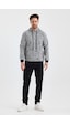 Monox Erkek Kapşonlu Kırçıllı 3 İplik Sweatshirt Antrasit