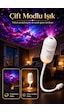 Usb Galaksi Projektör Led Gece Lambası 360 Ayarlanabilir 12 Filmli 2 Si 1 Arada Ambiyans Işık Gl-001 Beyaz