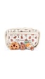 Capybara Desenli Çok Bölmeli Kalemlik - Peluş Bir Broş - 5 Stickers -2 Klips Hediye Bej