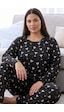 Siyah İnci Desenli Termal Kumaşlı Ultra Soft Yumuşak Büyük Beden Battal Boy Örme Pijama Takımı 26226710 Antrasit