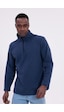 Freemen Erkek Fit Dik Yaka Yarım Fermuarlı Sweatshirt Polar Lacivert