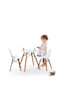 Seduna Eames Child 2X1 Sandalye Masa Takım | Natural Ahşap Ayaklı-Beyaz