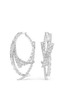 5727098 Matrix Hoop Earrings, Mixed Cuts, White, Rhodium Plated Çok Renkli