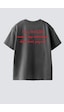 Monila Unisex Çocuk Pamuklu Sırtı Baskılı T-shirt Antrasit