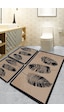 Chilai Home Hoja Bej 3'lü Set 60x100 Cm 50x60 Cm 40x60 Cm Banyo Halısı Djt Bej