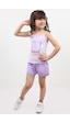 Toontoy Kids Toontoy Kız Bebek Baskılı Şortlu Takım Açık Lila
