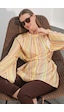 Bigdart Kadın Çizgili Bağcıklı Oversize Tunik 50009 - Sarı Bigdart Kadın Çizgili Bağcıklı Oversize Tunik 50009 - Sarı