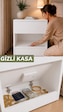 Gizli Komodin - Kasalı Komodin - Gizli Bölmeli Komodin - Akıllı Kasa - Komodin- Gizli Çekmece Komdin- Gizli Kasa Komodin- Kartlı Komodin Beyaz