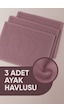 3 Adet %100 Pamuk En Iyi Emici Ayak Havlusu : Konforlu Banyo Paspası 50x70cm Terra Mürdüm