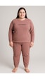 Pemilo Kadın 13212 Büyük Beden Kadife Pijama Takımı Pudra Pudra
