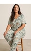 Siyah İnci Desenli Büyük Beden Battal Boy Viskon Örme Pijama Takım 26119509 Yeşil