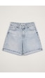 it's basic Kadın Ice 4s6-3 Relax Fit Bol Kesim Duble Paça Denim Şort Ice Rengi