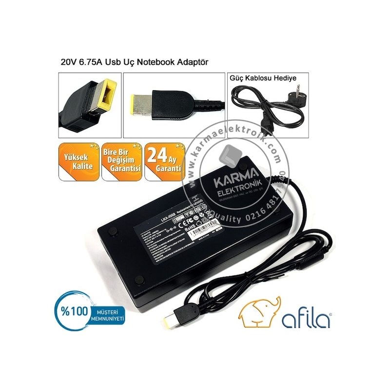Lenovo Uyumlu F0b5- 10206- 10207 Adaptör Cihazı- Şarj Aleti (135w) 20v 6 -1
