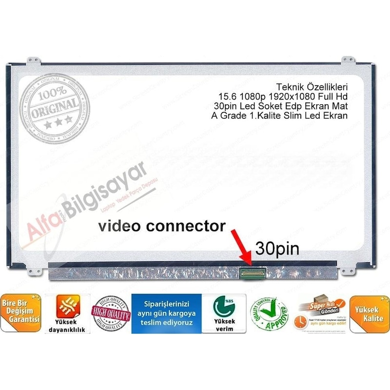 Laptopyedekparca Hp 15-ba009nt (w7s99ea)- 15-ba010nt (w7t00ea) Uyumlu Full Hd 1080 -1